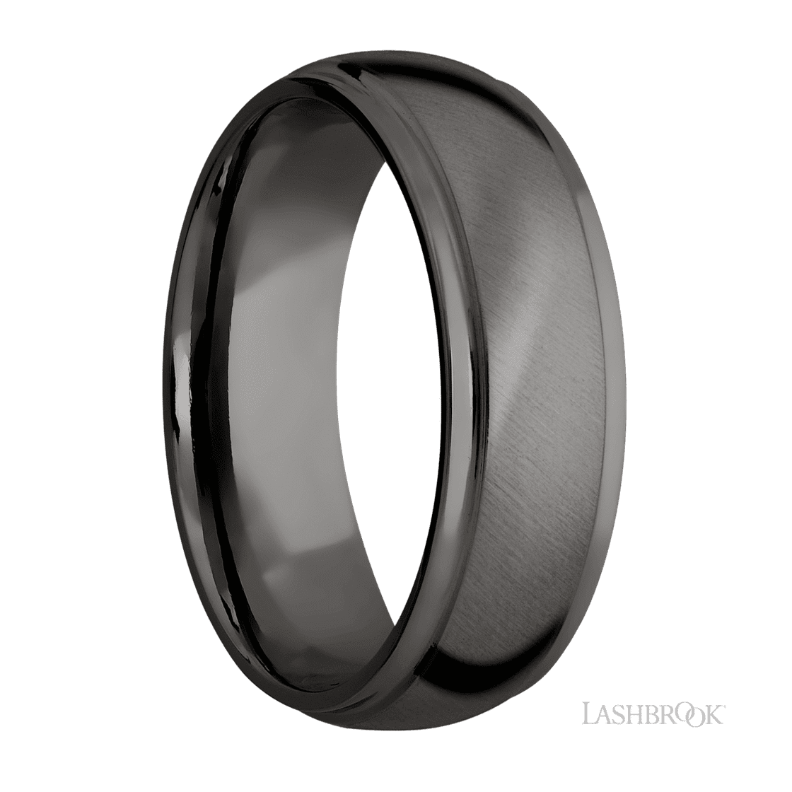 7 mm wide Domed Stepped Down Edges Tantalum Noir band.-Wedding Band-Lashbrook Designs-I don' know or see my size-hurdles-jewelry-boulder-colorado