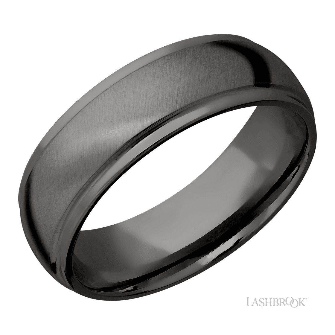 7 mm wide Domed Stepped Down Edges Tantalum Noir band.-Wedding Band-Lashbrook Designs-I don' know or see my size-hurdles-jewelry-boulder-colorado
