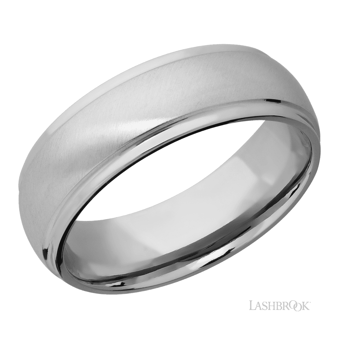 7 mm wide Domed Stepped Down Edges Titanium band.-Wedding Band-Lashbrook Designs-I don' know or see my size-hurdles-jewelry-boulder-colorado