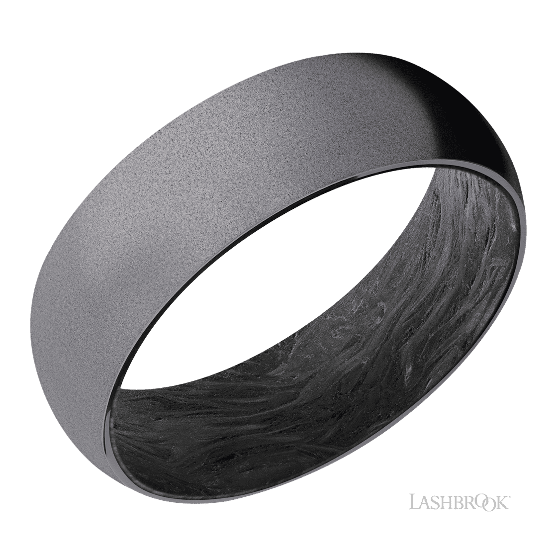 7 mm wide Domed Tantalum band featuring a Forged Carbon Fiber sleeve.-Wedding Band-Lashbrook Designs-I don' know or see my size-hurdles-jewelry-boulder-colorado