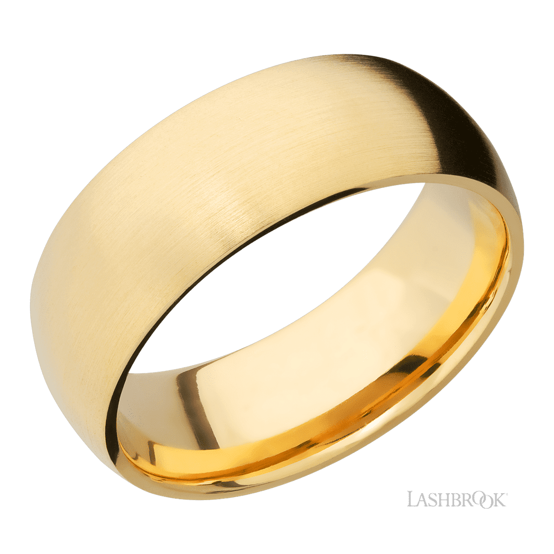 8 mm wide Domed 14K Yellow Gold band.-Wedding Band-Lashbrook Designs-I don' know or see my size-hurdles-jewelry-boulder-colorado