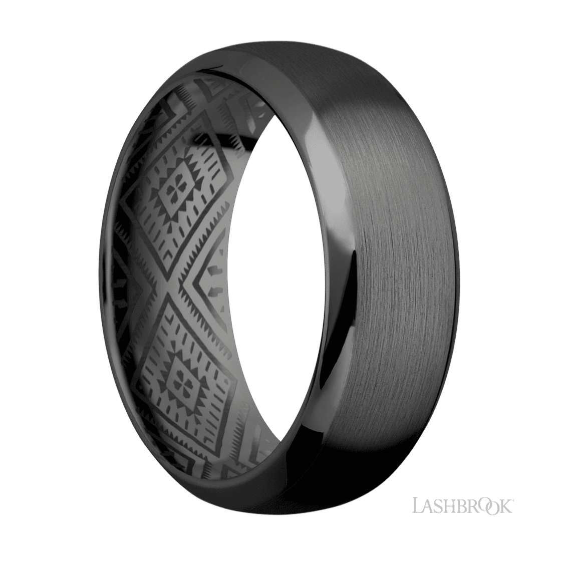 8 mm wide Domed Bevel Zirconium band.-Wedding Band-Lashbrook Designs-I don' know or see my size-hurdles-jewelry-boulder-colorado