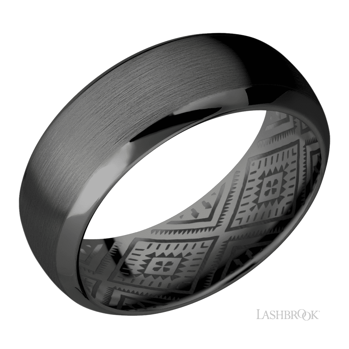 8 mm wide Domed Bevel Zirconium band.-Wedding Band-Lashbrook Designs-I don' know or see my size-hurdles-jewelry-boulder-colorado