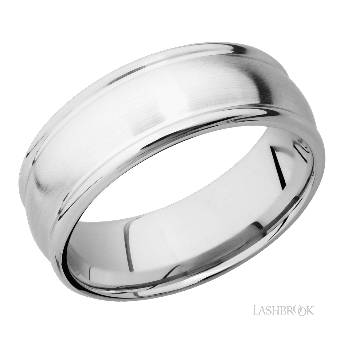 8 mm wide Domed Rounded Edges 14K White Gold band.-Wedding Band-Lashbrook Designs-I don' know or see my size-hurdles-jewelry-boulder-colorado