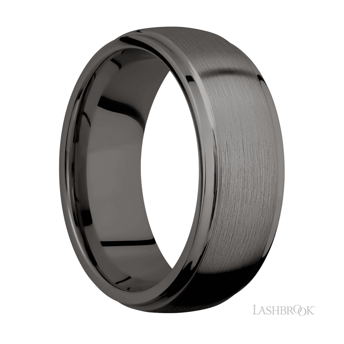 8 mm wide Domed Stepped Down Edges Tantalum Noir band.-Wedding Band-Lashbrook Designs-I don' know or see my size-hurdles-jewelry-boulder-colorado
