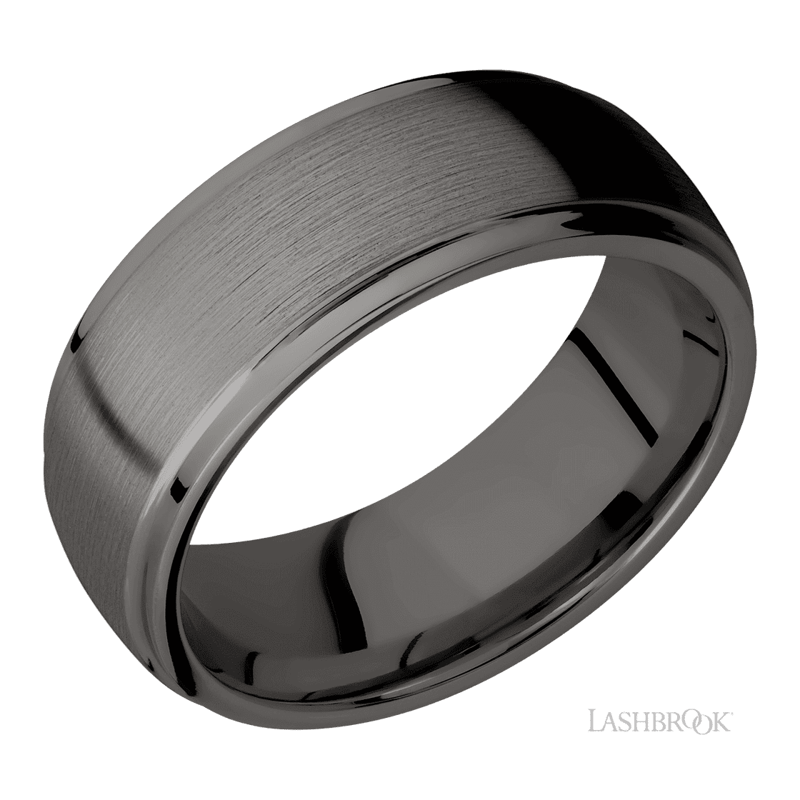 8 mm wide Domed Stepped Down Edges Tantalum Noir band.-Wedding Band-Lashbrook Designs-I don' know or see my size-hurdles-jewelry-boulder-colorado
