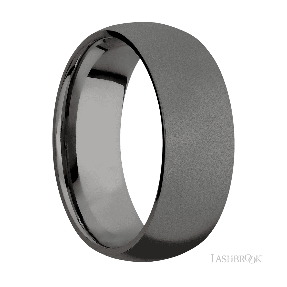 8 mm wide Domed Tantalum Noir band.-Wedding Band-Lashbrook Designs-I don' know or see my size-hurdles-jewelry-boulder-colorado