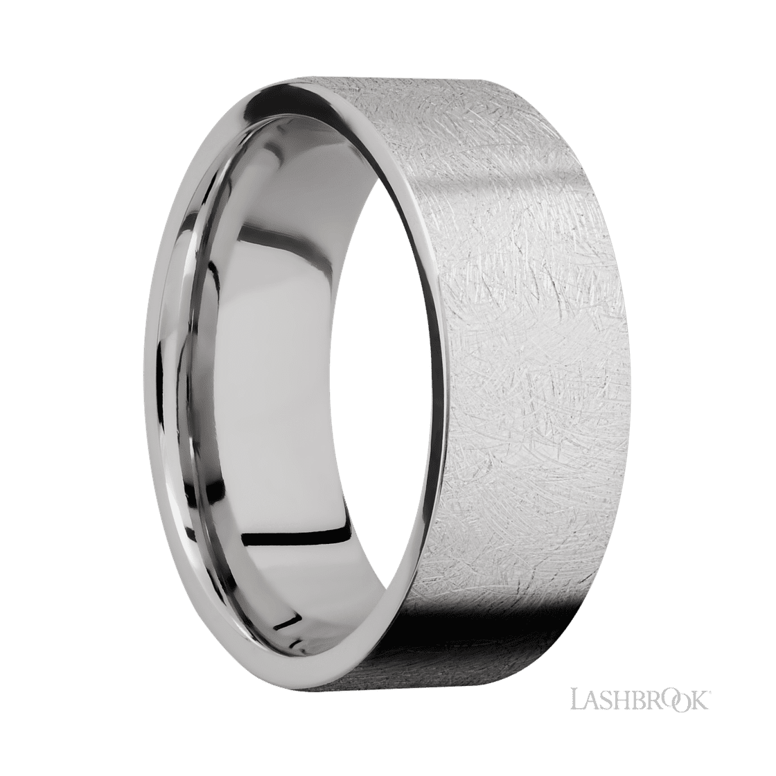 8 mm wide Flat Cobalt Chrome band featuring a Navy Blue sleeve.-Wedding Band-Lashbrook Designs-I don' know or see my size-hurdles-jewelry-boulder-colorado
