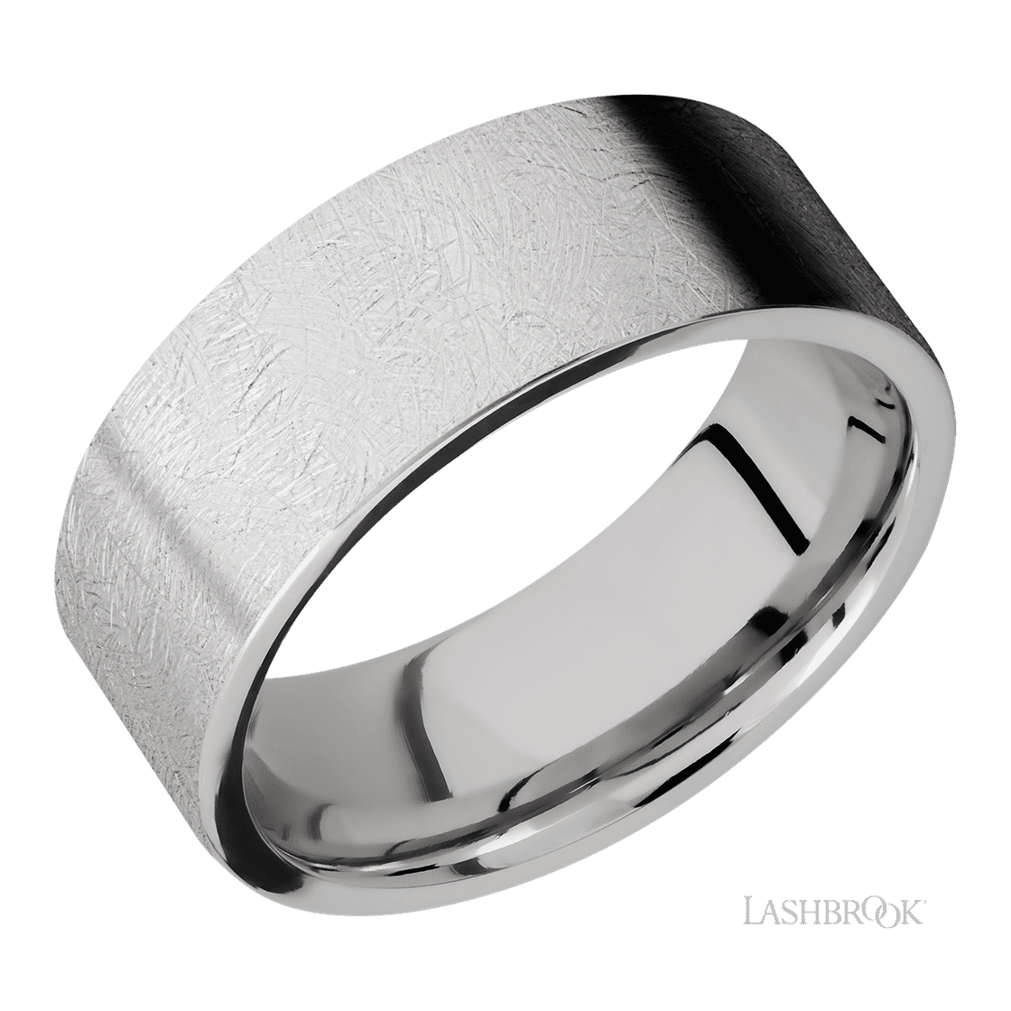 8 mm wide Flat Cobalt Chrome band featuring a Navy Blue sleeve.-Wedding Band-Lashbrook Designs-I don' know or see my size-hurdles-jewelry-boulder-colorado