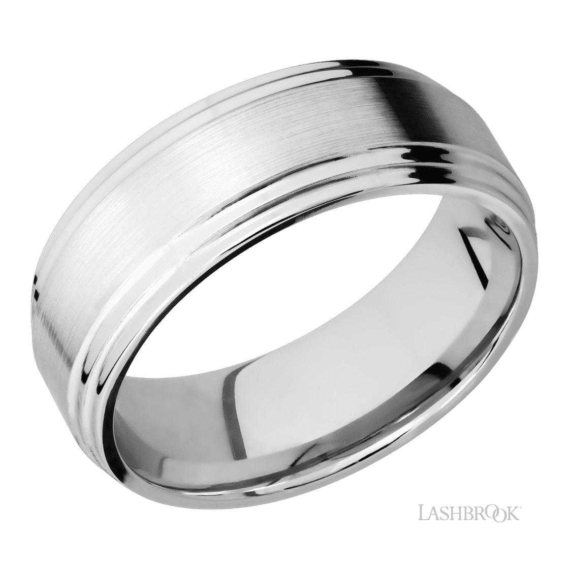 8 mm wide Flat Double Stepped Edges 14K White Gold band.-Wedding Band-Lashbrook Designs-I don' know or see my size-hurdles-jewelry-boulder-colorado