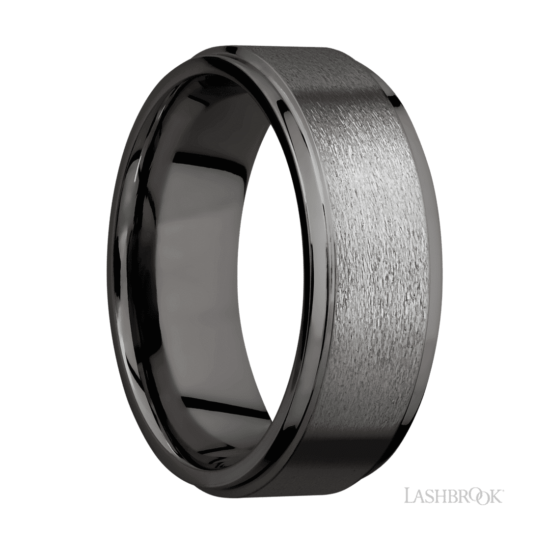 8 mm wide Flat Grooved Edges Tantalum Noir band.-Wedding Band-Lashbrook Designs-I don' know or see my size-hurdles-jewelry-boulder-colorado