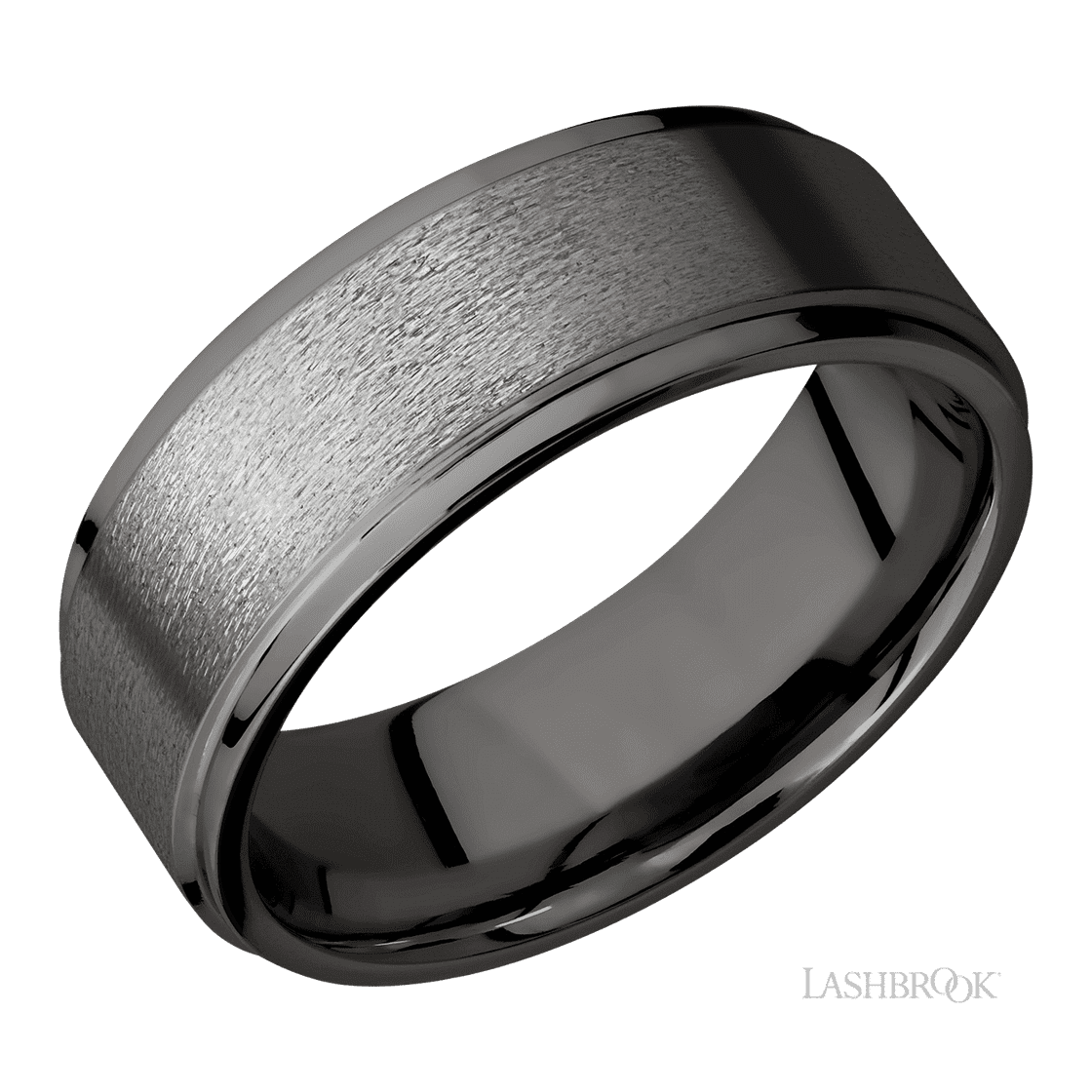 8 mm wide Flat Grooved Edges Tantalum Noir band.-Wedding Band-Lashbrook Designs-I don' know or see my size-hurdles-jewelry-boulder-colorado