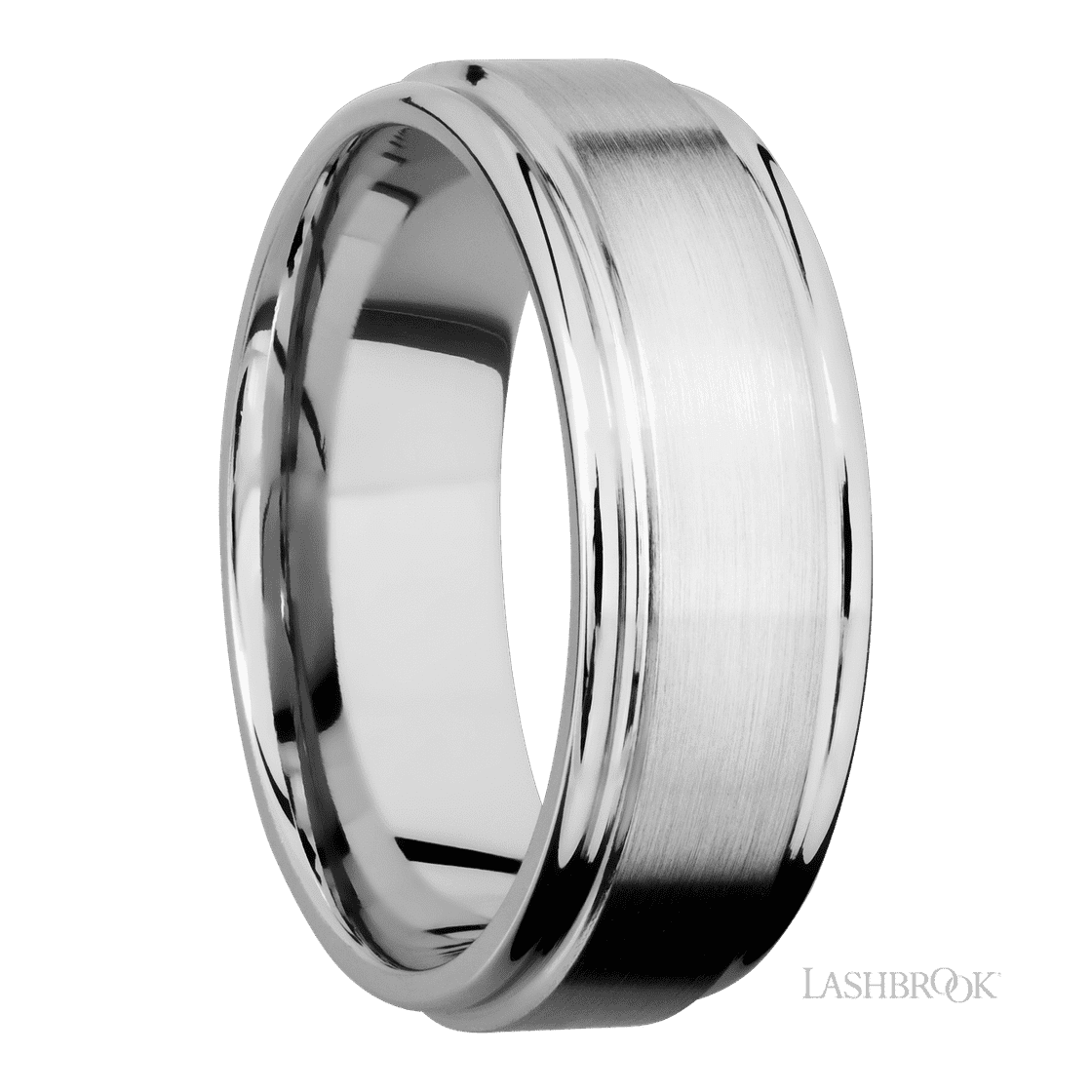 8 mm wide Flat Rounded Edges 14K White Gold band.-Wedding Band-Lashbrook Designs-I don' know or see my size-hurdles-jewelry-boulder-colorado