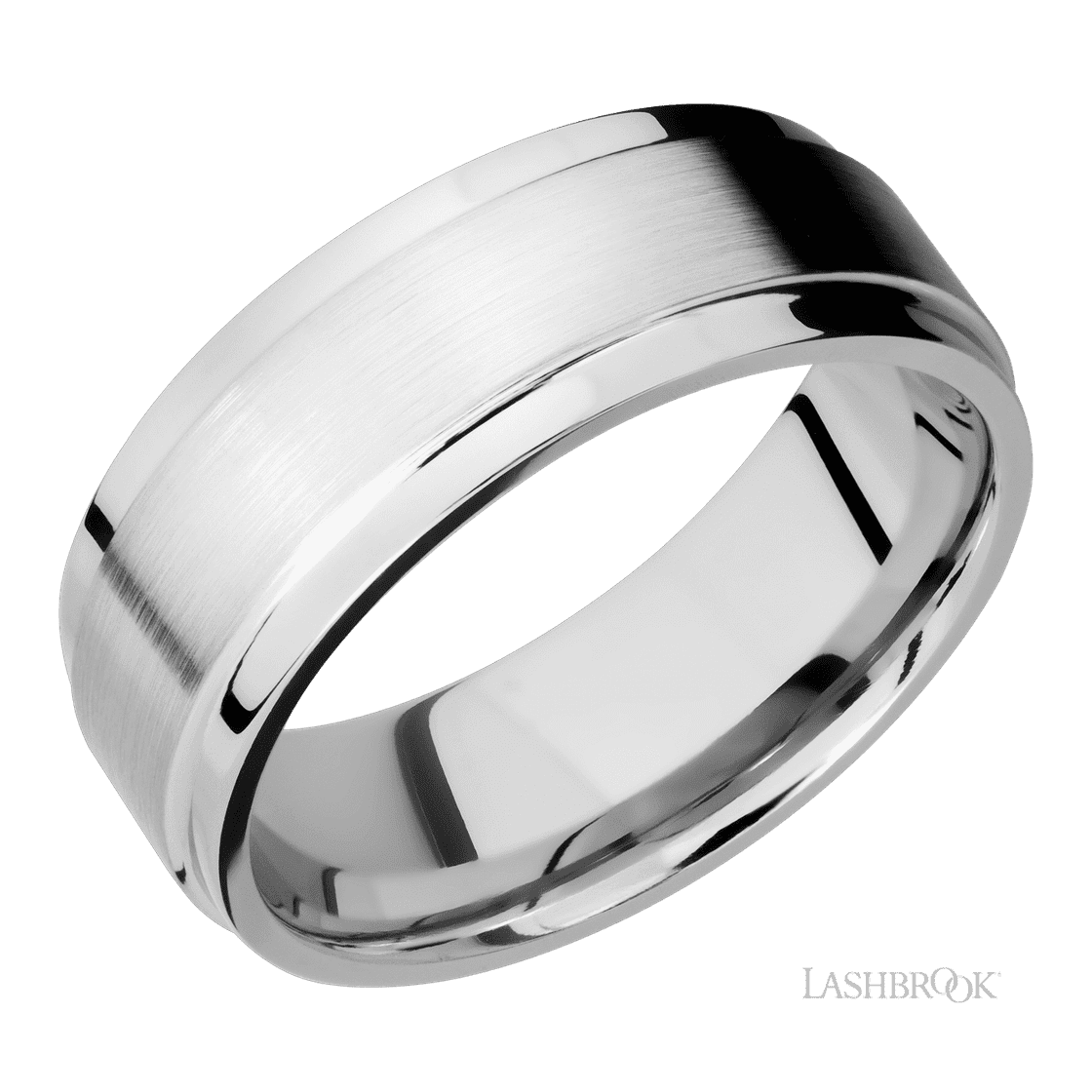 8 mm wide Flat Wide Grooved Edges 14K White Gold band.-Wedding Band-Lashbrook Designs-I don' know or see my size-hurdles-jewelry-boulder-colorado