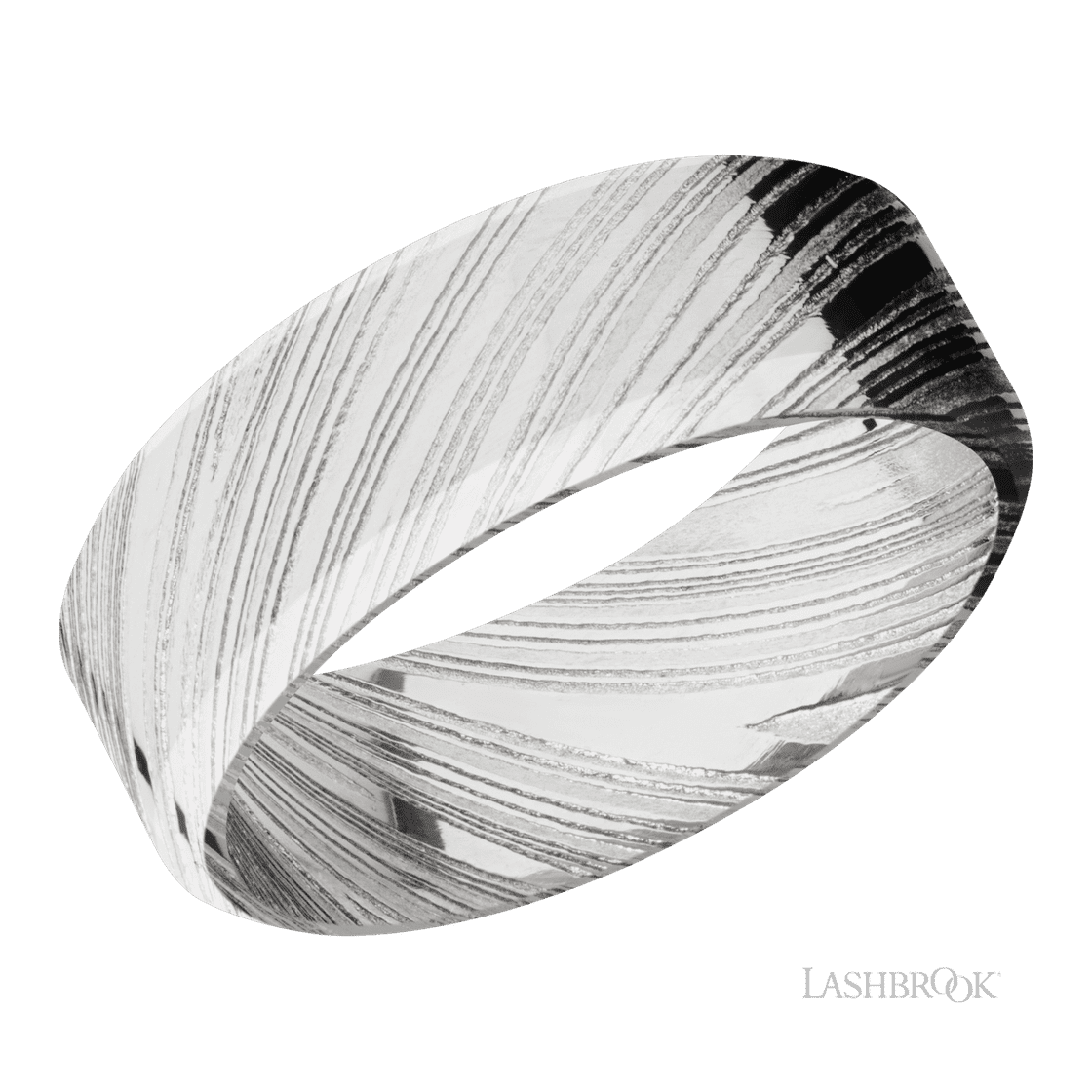 8 mm wide High Bevel Woodgrain band.-Wedding Band-Lashbrook Designs-I don' know or see my size-hurdles-jewelry-boulder-colorado