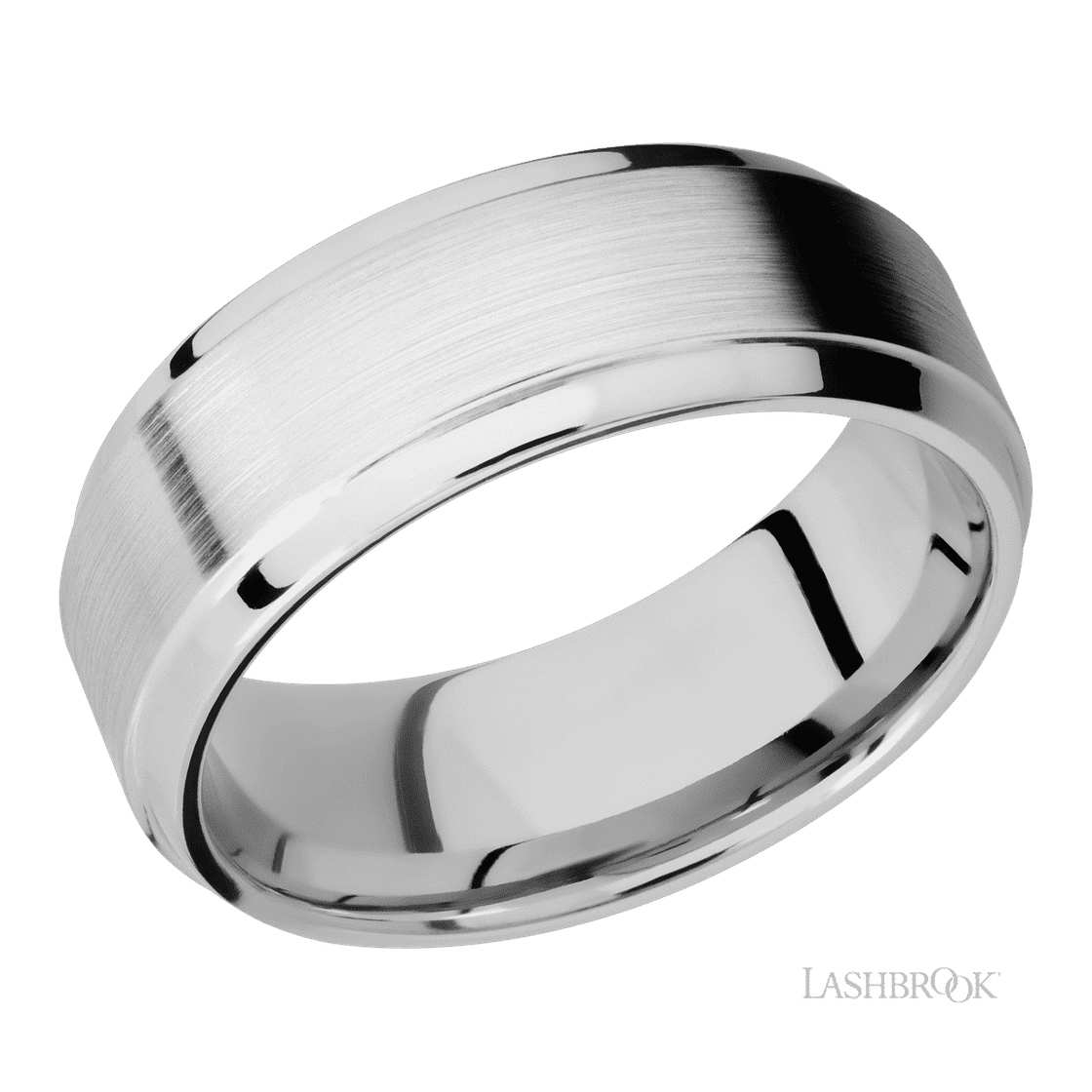 8 mm wide Stepped Bevel 14K White Gold band.-Wedding Band-Lashbrook Designs-I don' know or see my size-hurdles-jewelry-boulder-colorado