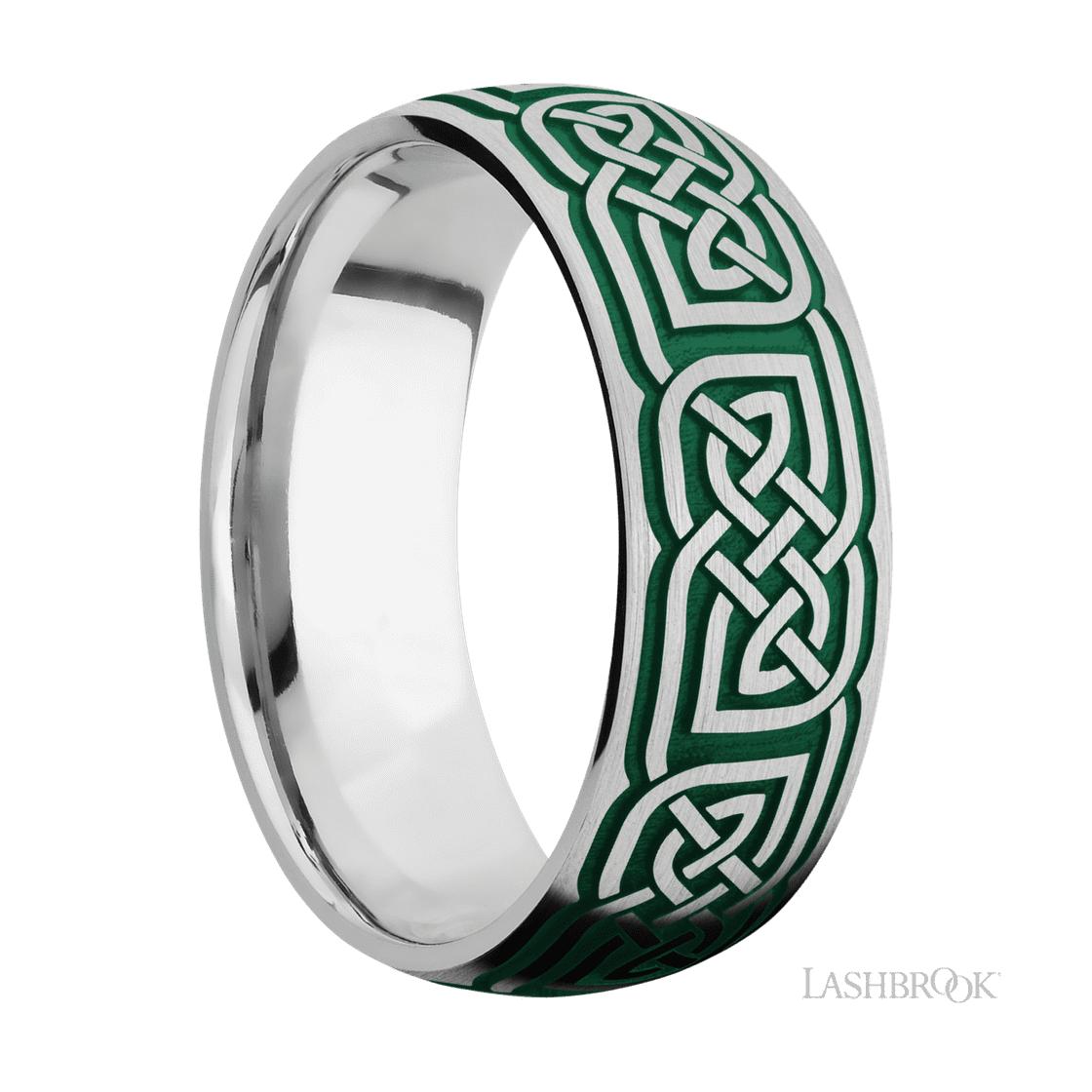 8 mm wide/Domed/Cobalt Chrome band with a laser carved Celtic 17 pattern.-Wedding Band-Lashbrook Designs-I don' know or see my size-hurdles-jewelry-boulder-colorado