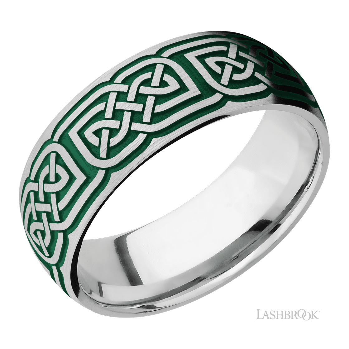 8 mm wide/Domed/Cobalt Chrome band with a laser carved Celtic 17 pattern.-Wedding Band-Lashbrook Designs-I don' know or see my size-hurdles-jewelry-boulder-colorado