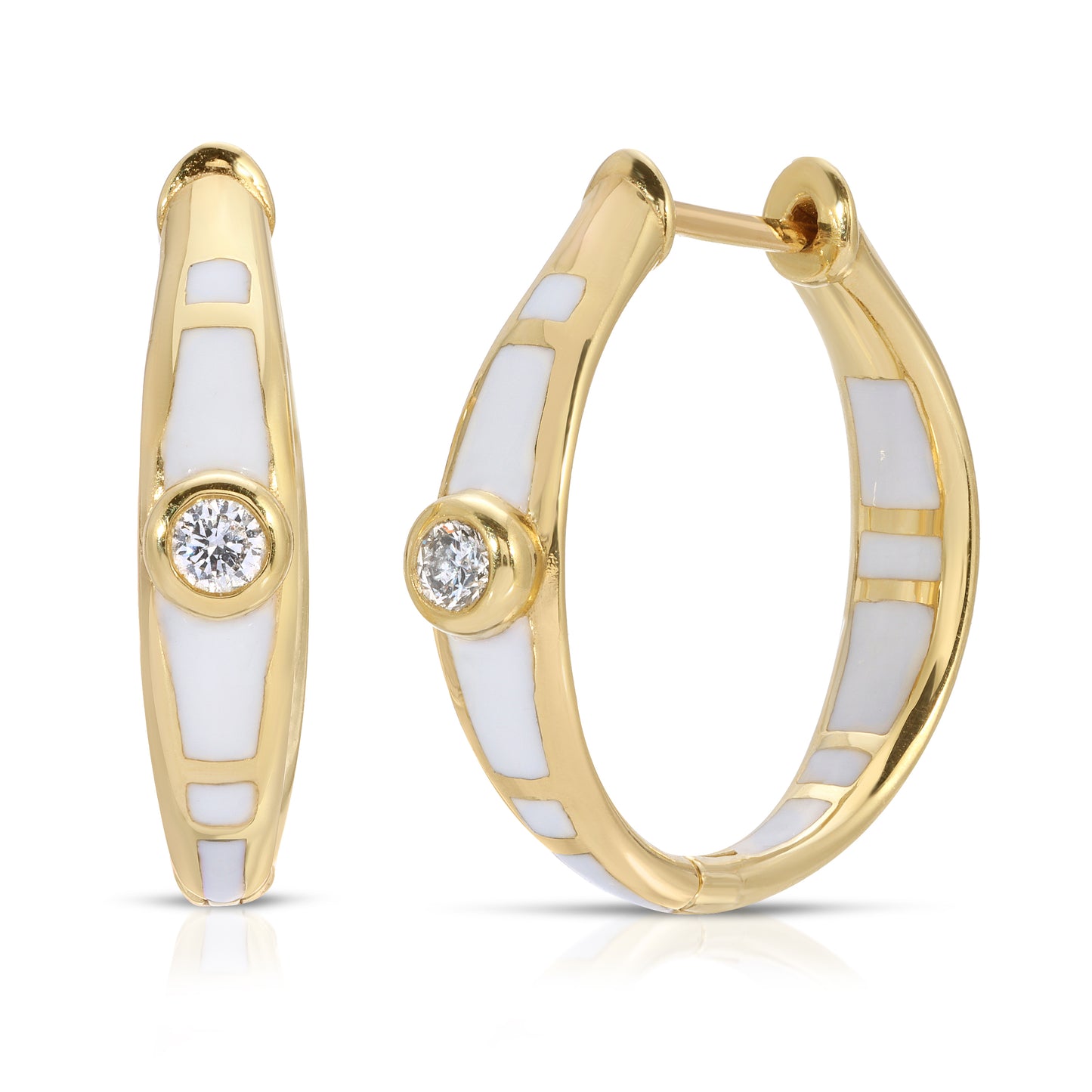 Diamond & Enamel Hoops-Earrings-LORD Jewelry-hurdles-jewelry-boulder-colorado