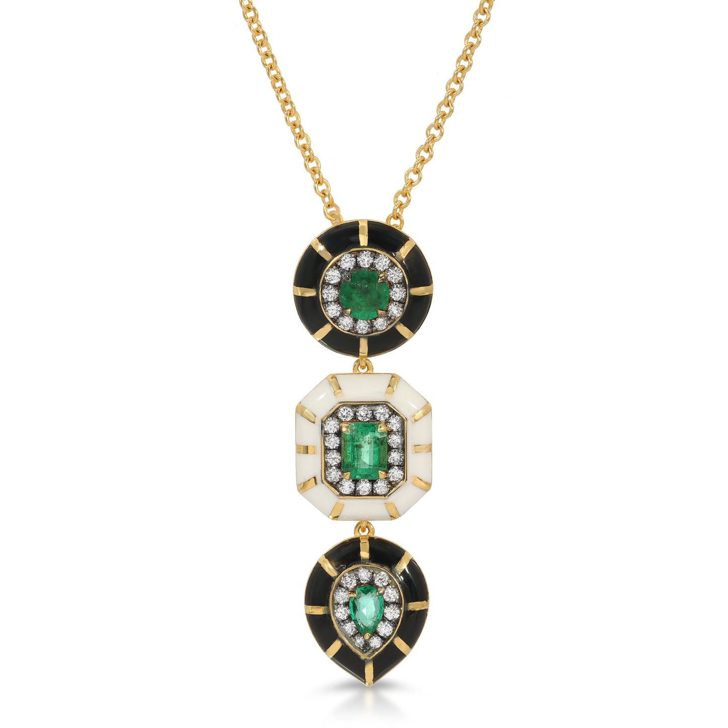 Emerald & Diamond Drop Necklace-Necklace-LORD Jewelry-hurdles-jewelry-boulder-colorado