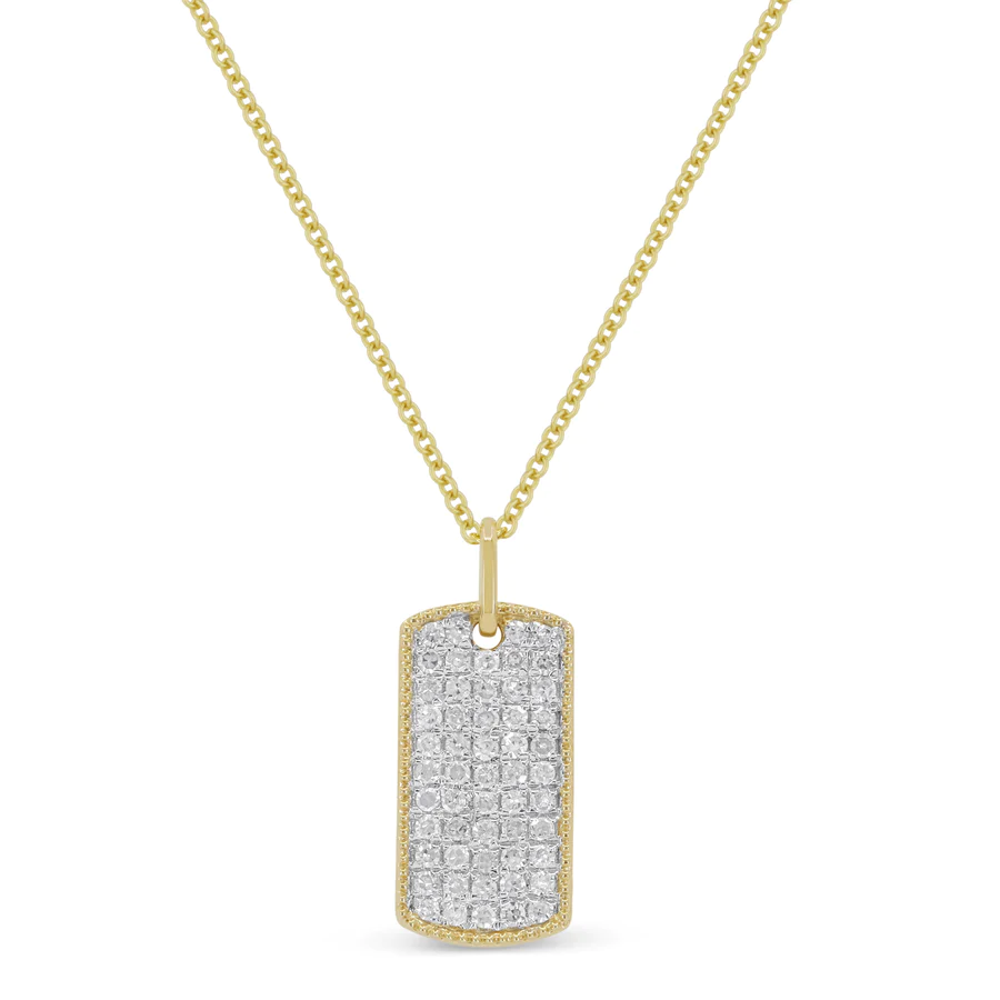 Diamond Dog Tag Necklace-Necklace-Madison L-hurdles-jewelry-boulder-colorado