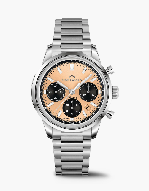 Freedom 60 Chrono - 40mm Peach Limited Edition One of 300-Freedom - Vintage Sports Watch-Norqain-hurdles-jewelry-boulder-colorado