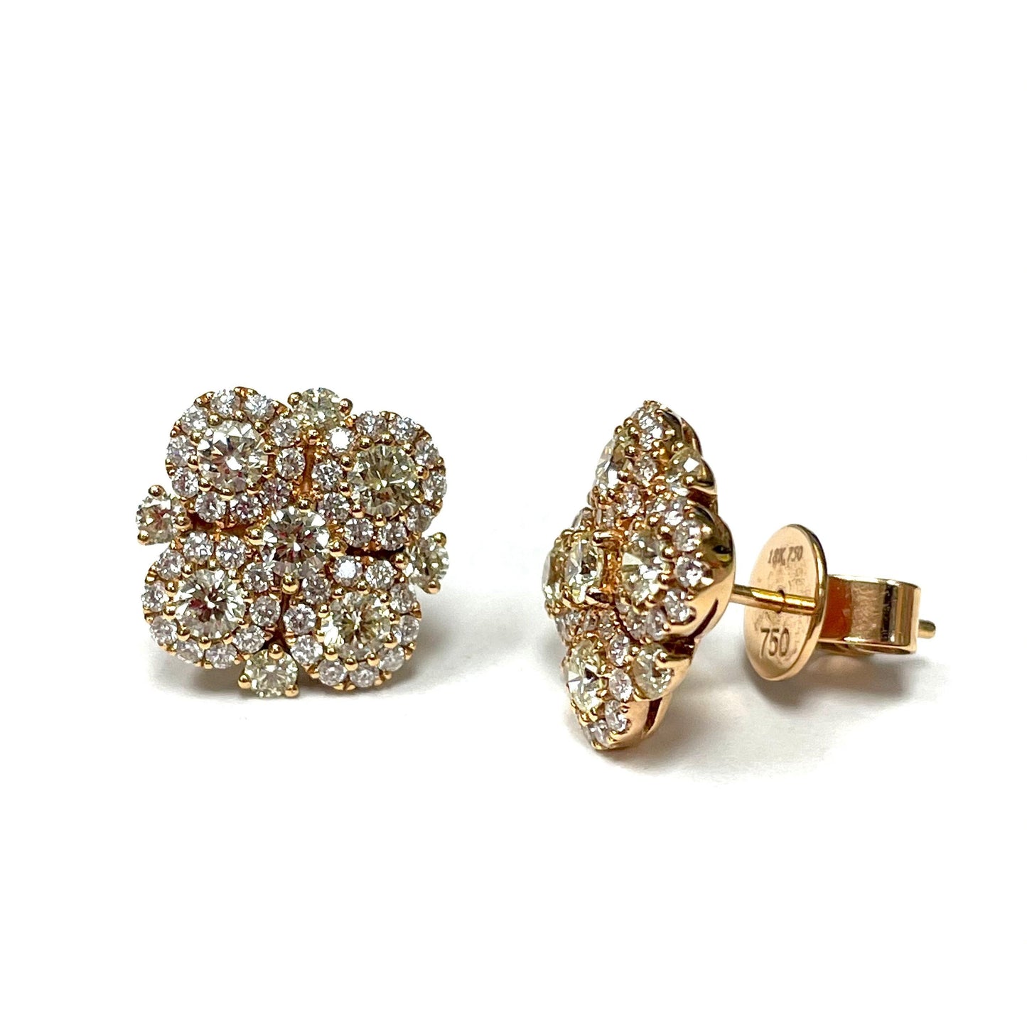 Fancy Colored Diamond Cluster Earrings-Earrings-Parade Design-hurdles-jewelry-boulder-colorado