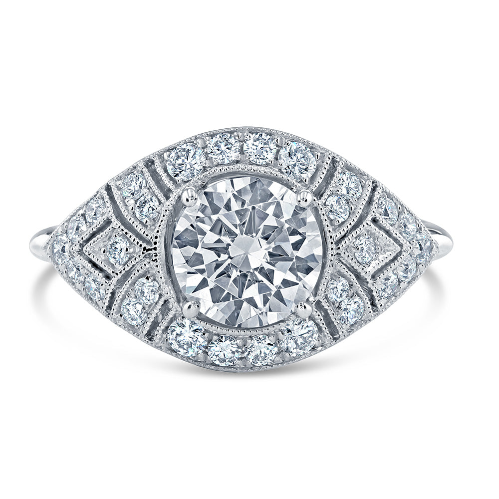 Hera Bridal Vintage Style Engagement Ring R4356-Engagement Ring-Parade Design-I don' know or see my size-hurdles-jewelry-boulder-colorado
