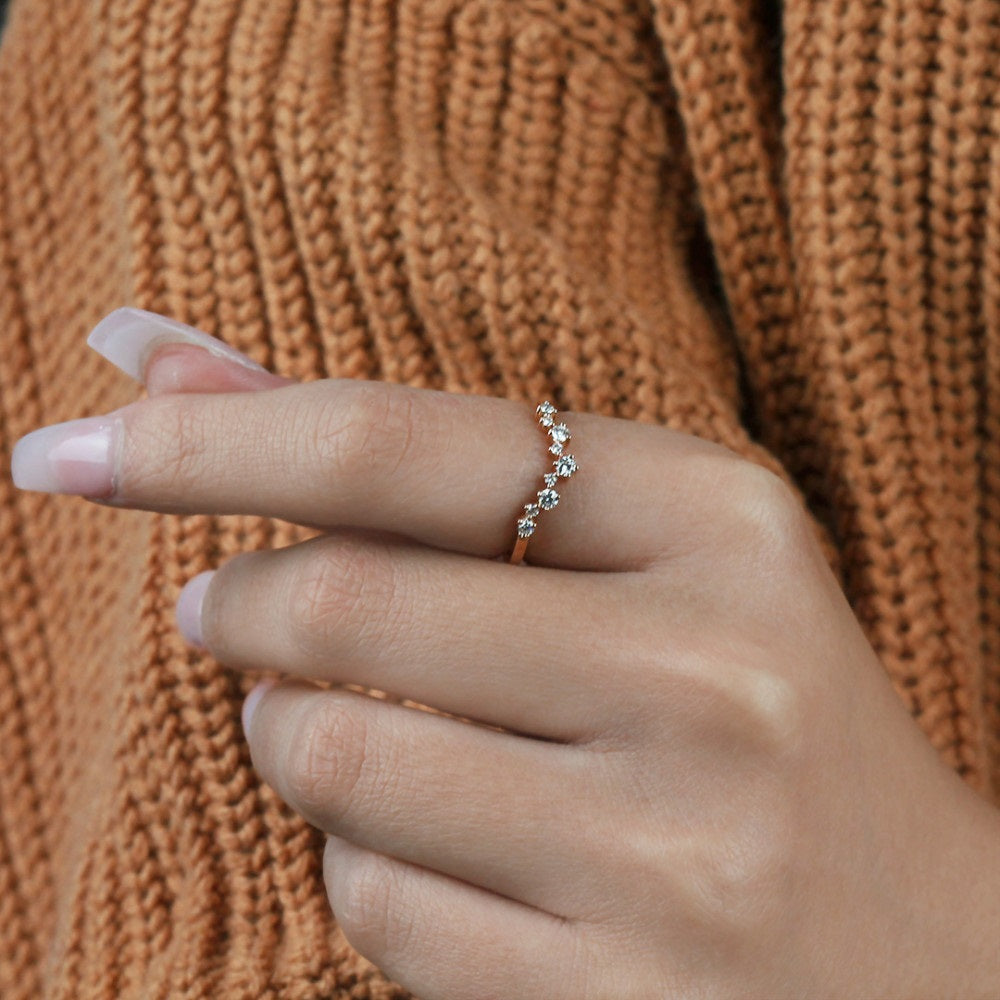 Lumiere Bridal V Diamond Scatter Band LMBD4169A-Wedding Band-Parade Design-I don' know or see my size-14k Rose Gold-hurdles-jewelry-boulder-colorado