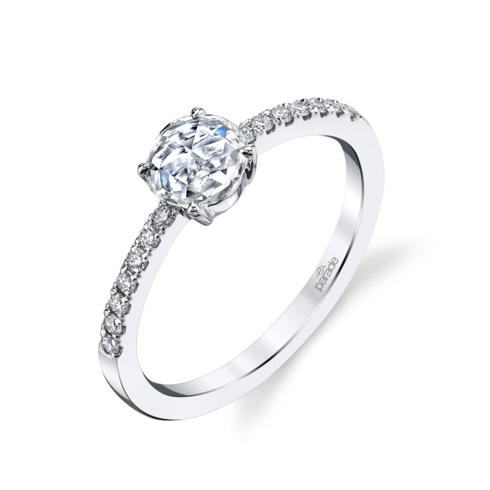 Rose Cut Diamond Ring - White Gold-Engagement Ring-Parade Design-I don' know or see my size-hurdles-jewelry-boulder-colorado