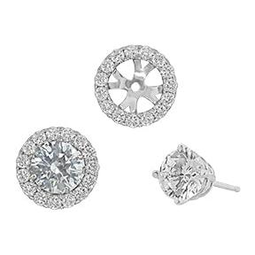 Diamond Halo Earring Jackets - 1.00 carat-Earrings-Spark Creations-hurdles-jewelry-boulder-colorado