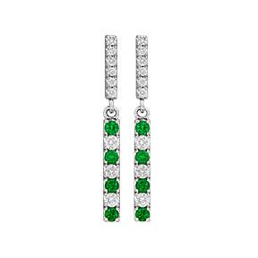 Emerald & Diamond Earrings-Earrings-Spark Creations-hurdles-jewelry-boulder-colorado