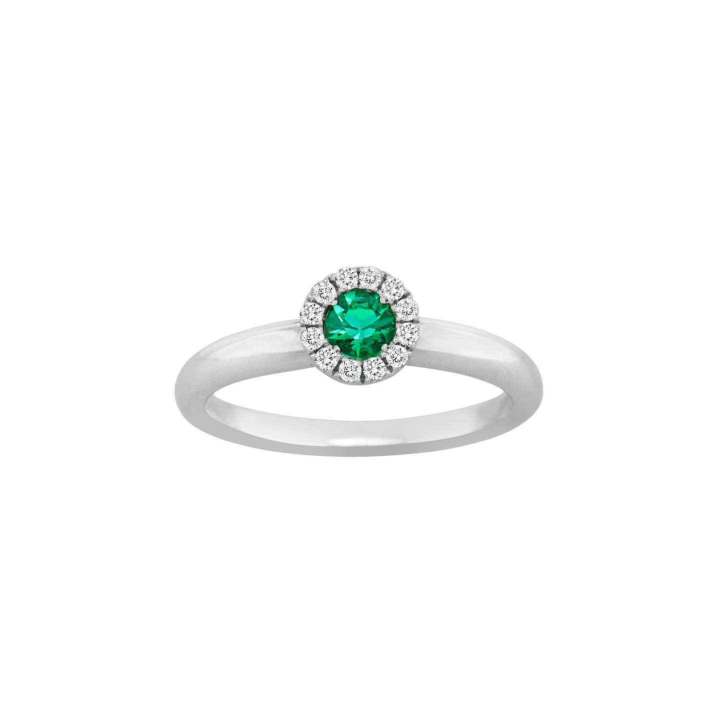Emerald & Diamond Halo Ring-Ring-Spark Creations-I don' know or see my size-hurdles-jewelry-boulder-colorado