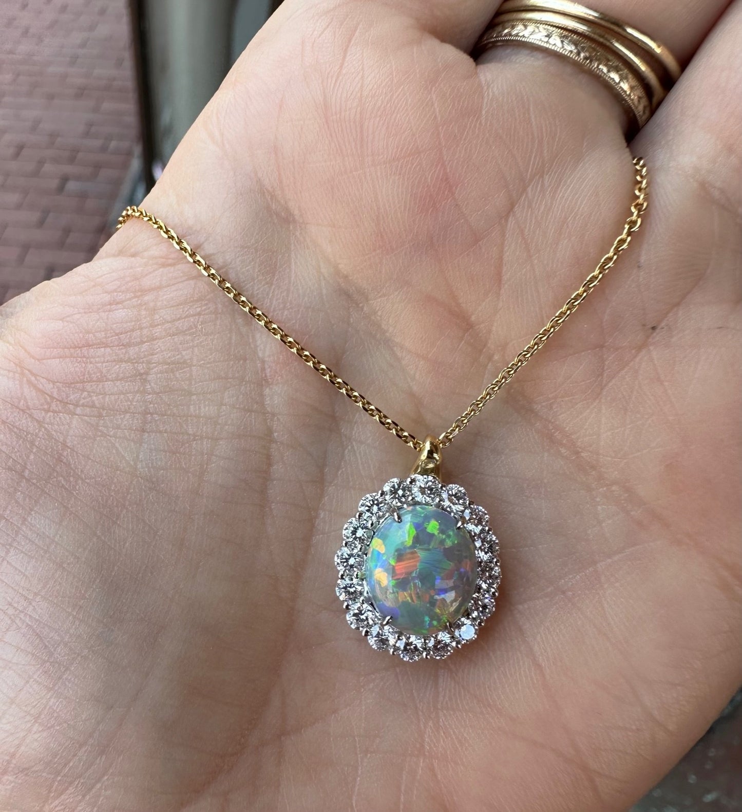 One of a Kind Lightning Ridge Opal Necklace-Necklace-Spark Creations-hurdles-jewelry-boulder-colorado