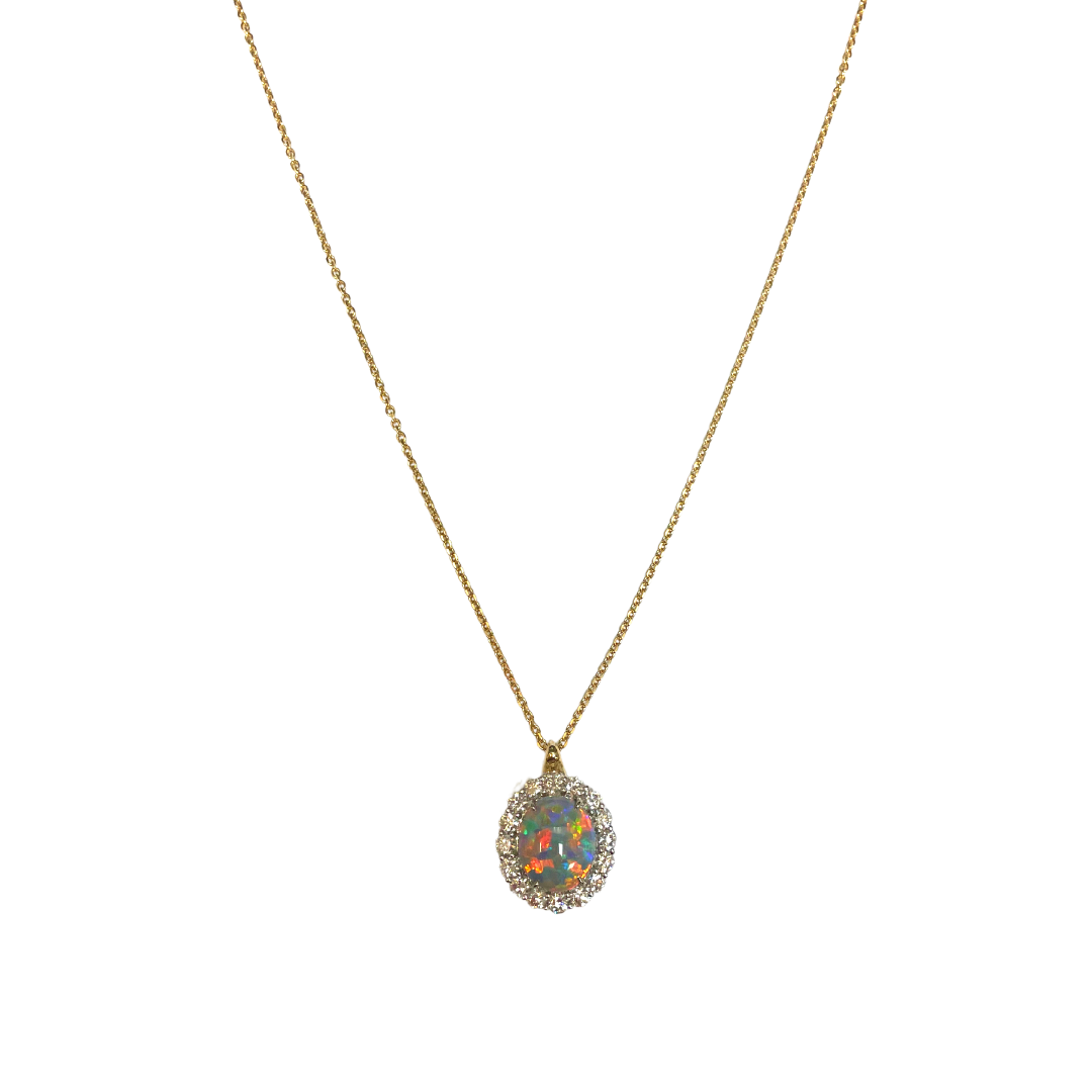 One of a Kind Lightning Ridge Opal Necklace-Necklace-Spark Creations-hurdles-jewelry-boulder-colorado