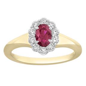 Oval Ruby & Diamond Halo Ring-Ring-Spark Creations-I don' know or see my size-hurdles-jewelry-boulder-colorado