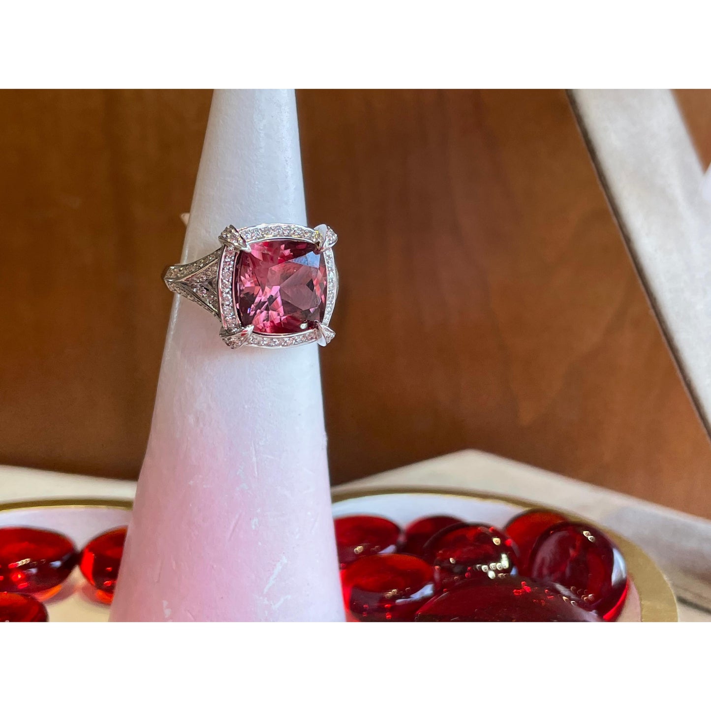 Pink Zircon & Diamond Ring-Ring-Spark Creations-I don' know or see my size-hurdles-jewelry-boulder-colorado