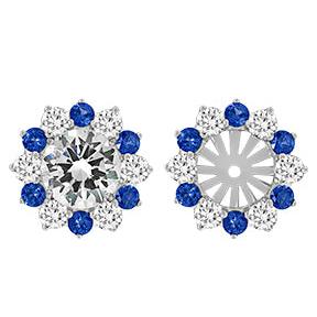 Sapphire & Diamond Earring Jackets-Earrings-Spark Creations-hurdles-jewelry-boulder-colorado