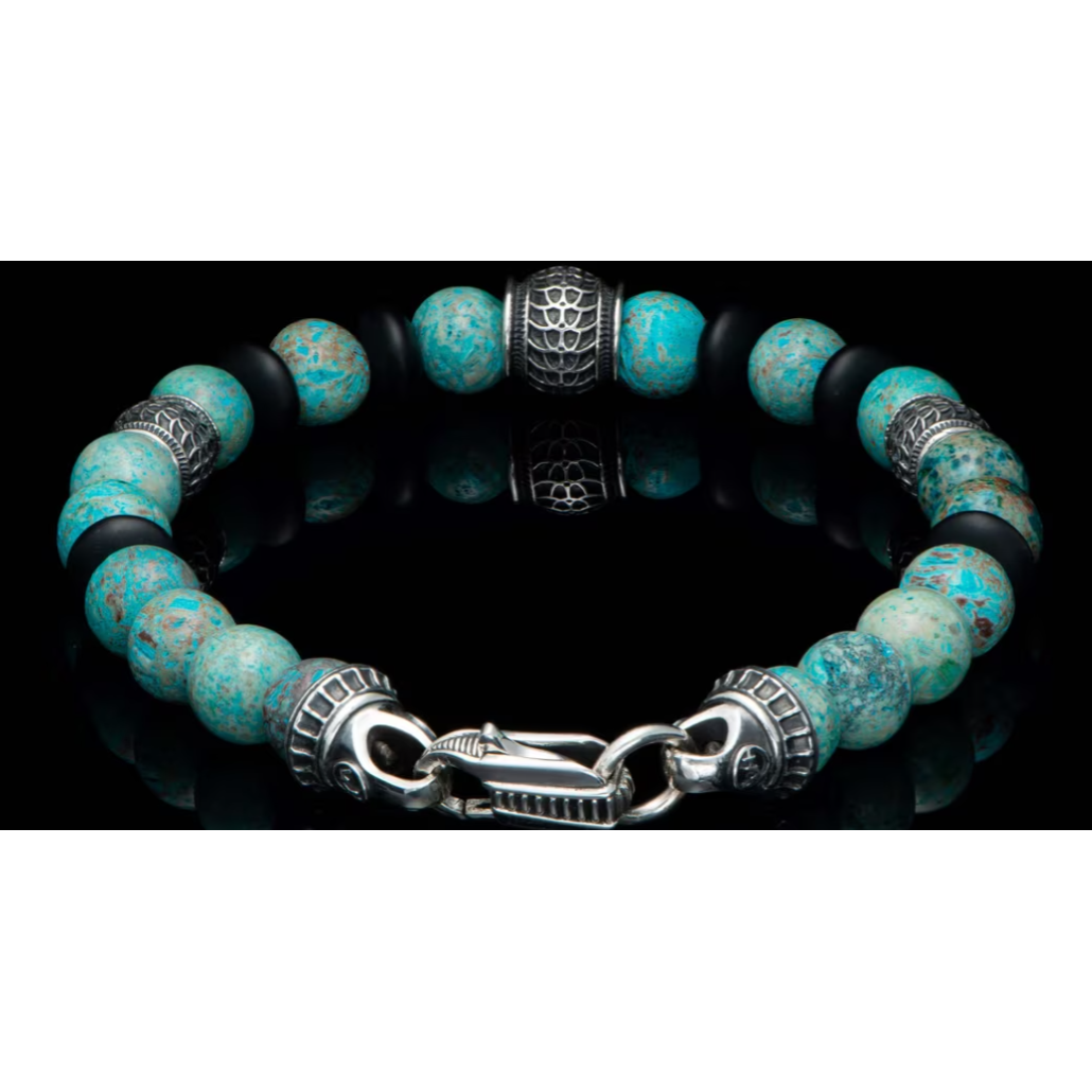 BB49 - Newport - Blue Agate-Bracelet-William Henry-hurdles-jewelry-boulder-colorado