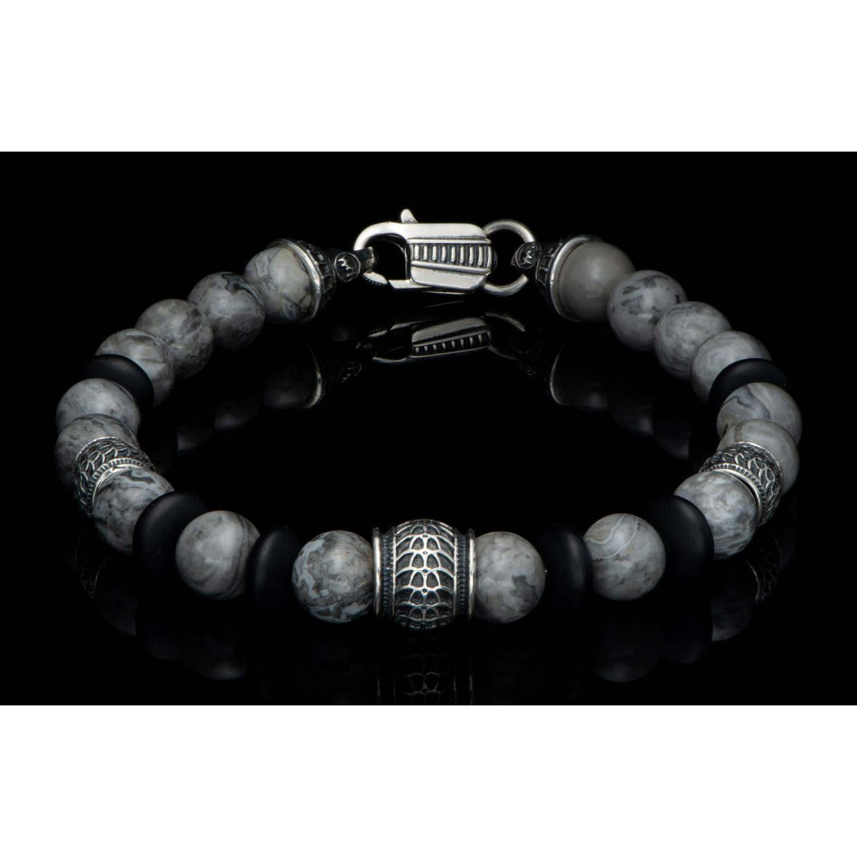 BB49 - Newport - Silver Agate-Bracelet-William Henry-hurdles-jewelry-boulder-colorado