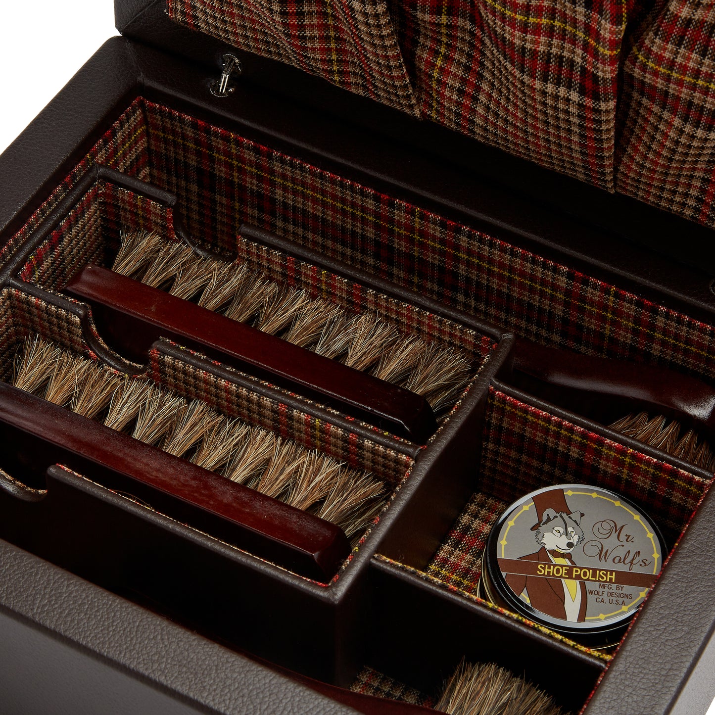 WM Brown Shoe Shine Case-Giftware-Wolf-hurdles-jewelry-boulder-colorado