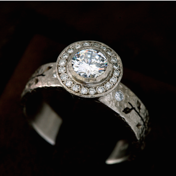 Leaf Diamond Engagement Ring-Engagement Ring-Yasuko Azuma Jewelry-I don' know or see my size-hurdles-jewelry-boulder-colorado