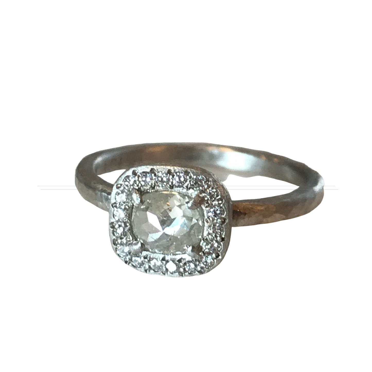 Rose Cut Halo Diamond Ring-Engagement Ring-Yasuko Azuma Jewelry-I don' know or see my size-hurdles-jewelry-boulder-colorado
